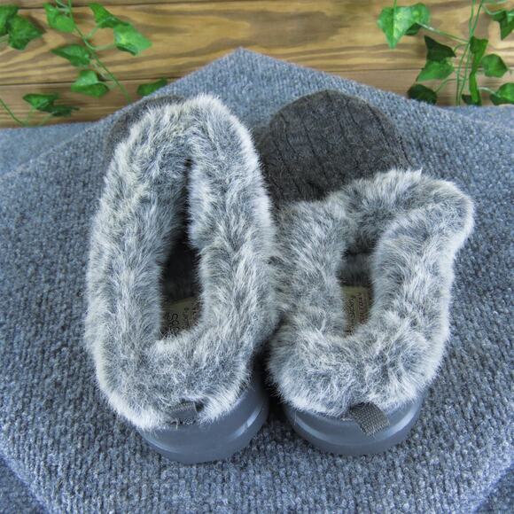 Bobs By Skechers Women's Plush Foam Shearling Style Gray Fabric Sz 7 Medium Used - Picture 4 of 6